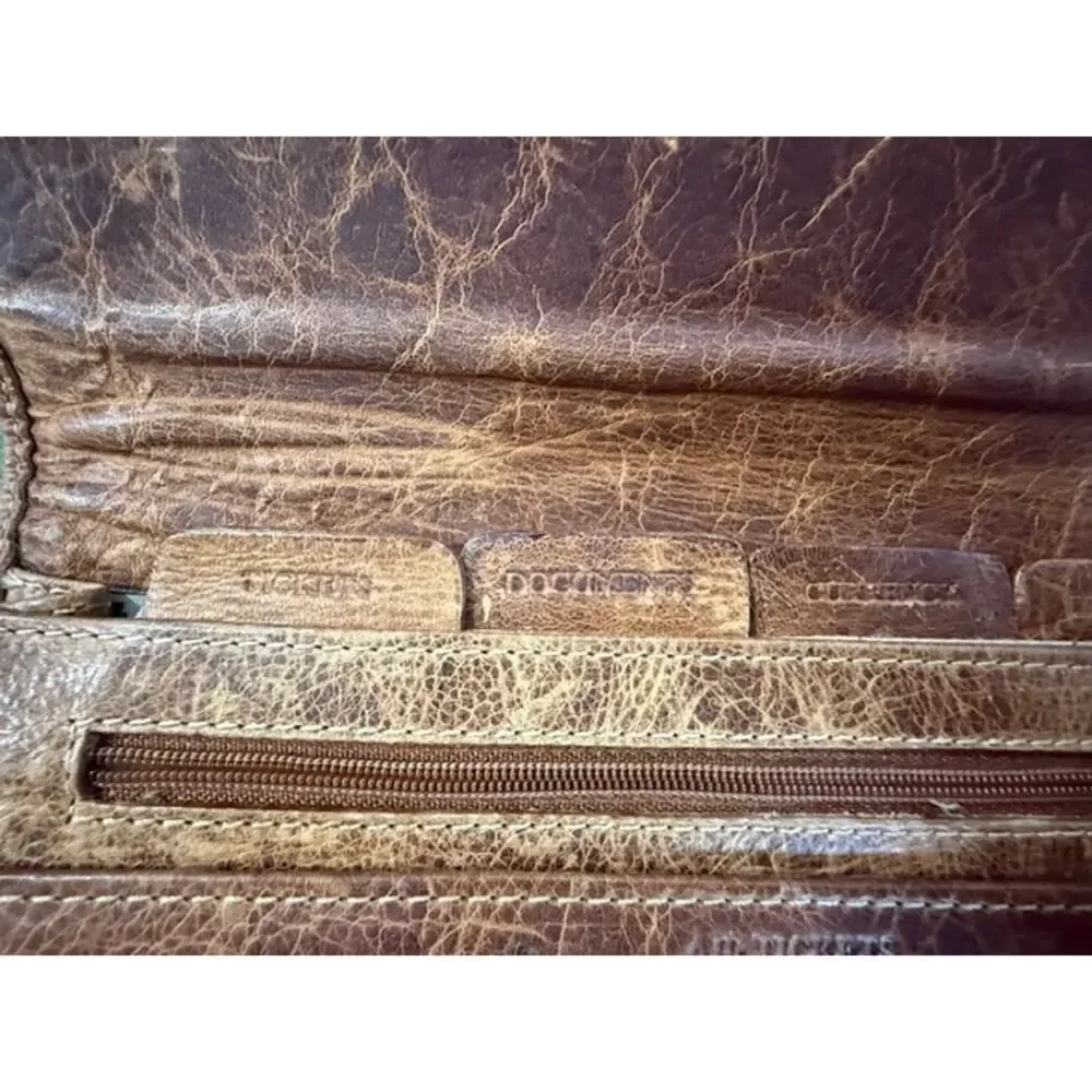 Durkee’s Express Leather Passport Holder Travel Organizer Carmel Brown Vintage